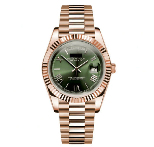 Seikojust Day Date - Rose Gold & Mint Green