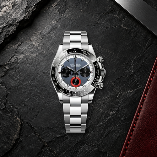 Redline Racer VK63 chronograph on charcoal basalt and oxblood leather