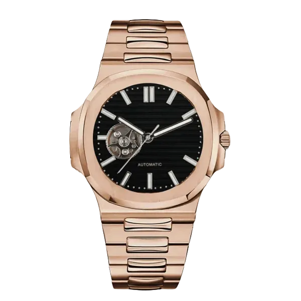 Open Heart Nautiko – Rose Gold & Black - CrownLab
