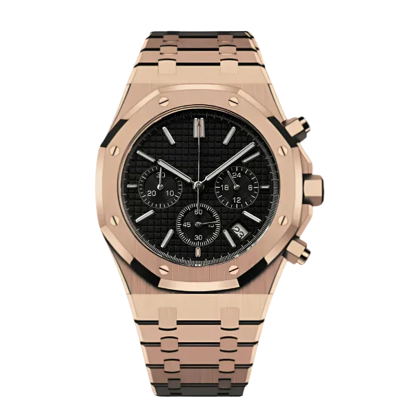 Royal Sportline Chronograph – Rose Gold & Black - CrownLab