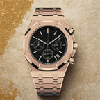Royal Sportline Chronograph – Rose Gold & Black - CrownLab