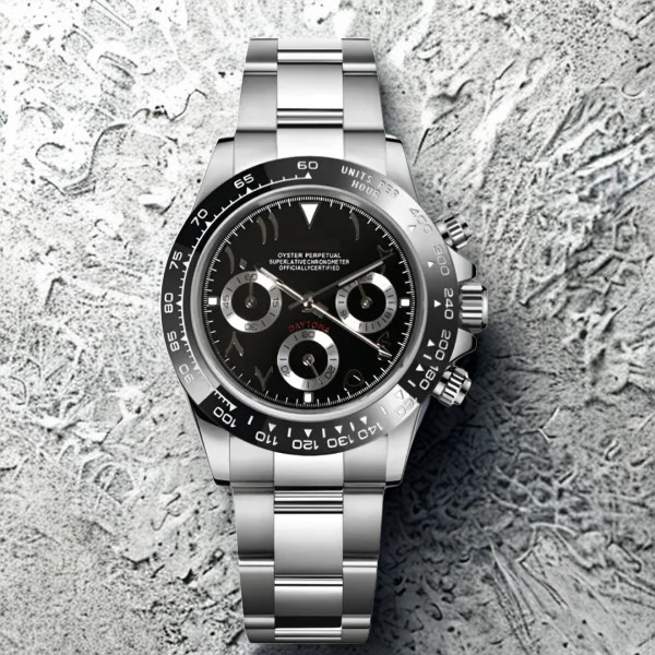 Speedline Chronograph – Arabic Black Racer - CrownLab