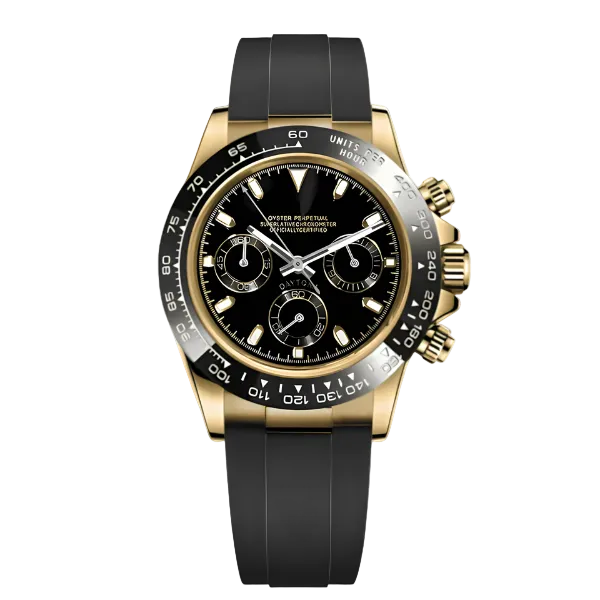 Speedline Chronograph – Gold & Black - CrownLab