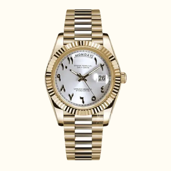 Dayline Calendar – Gold Arabic White - CrownLab