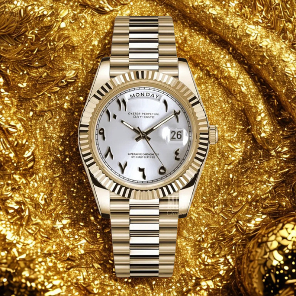 Dayline Calendar – Gold Arabic White - CrownLab