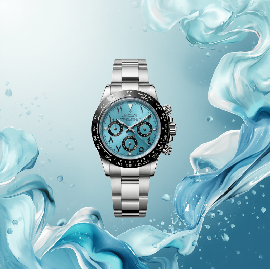 Arabic Heritage Chronograph — Ice Blue & Black