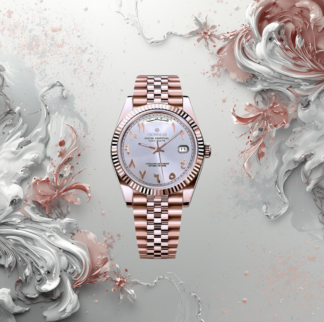 Arabic Heritage Day-Date — Pearl & Rose Gold