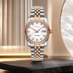 Lady Crownline – Two-Tone Rose Gold Mother of Pearl Diamonds