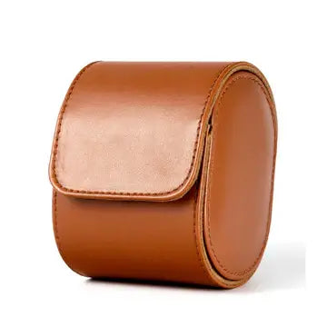 Premium Single Watch Roll – Brown Leather