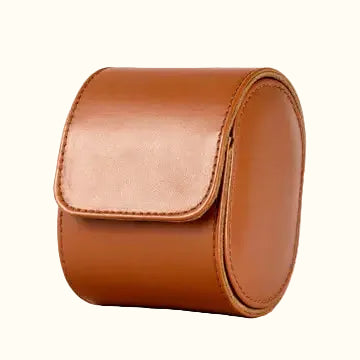Premium Single Watch Roll – Brown Leather - CrownLab