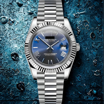 Seikojust Day Date - Numerals Abyss Blue