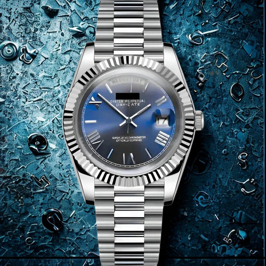 Seikojust Day Date - Numerals Abyss Blue