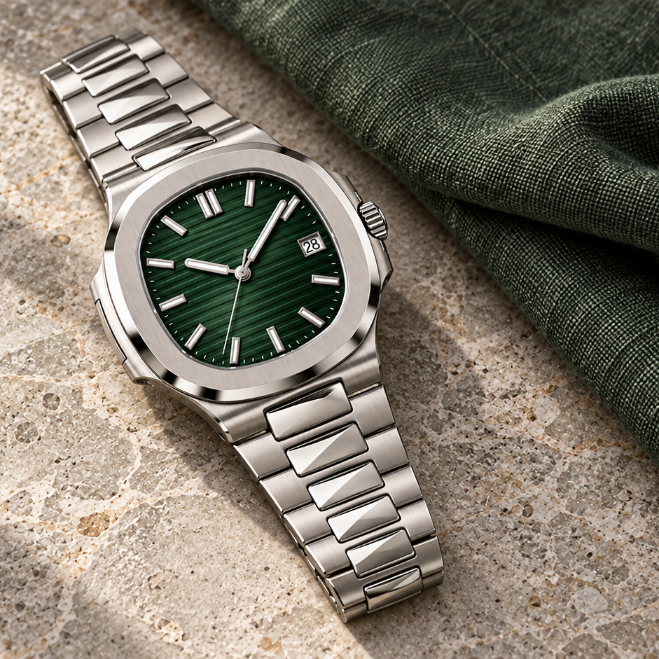 Nautiko Forest Green laid on limestone