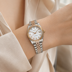 Lady Crownline – Two-Tone Rose Gold Mother of Pearl Diamonds