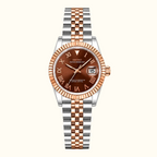 Seiko Ladyjust Two Tone Rose Gold Chocolate Roman — women's automatic luxury watch by CrownLab