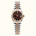 Seiko Ladyjust Two Tone Rose Gold Chocolate — women's automatic luxury watch by CrownLab