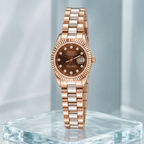 Seiko Ladyjust Two Tone Cocoa Diamond by CrownLab — additional view of the dial and bracelet