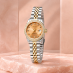 Seiko Ladyjust Two Tone Champagne Diamond by CrownLab — additional view of the dial and bracelet