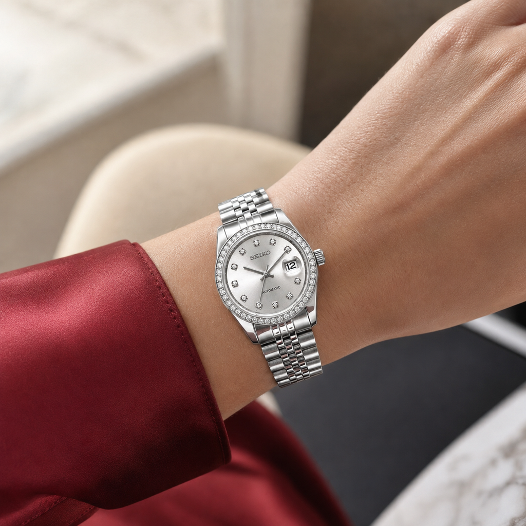 Seiko Ladyjust Silver Diamond by CrownLab — additional view of the case and finish
