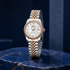 Seiko Ladyjust Rose Gold Mother Of Pearl Roman by CrownLab — additional view of the dial and bracelet