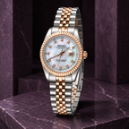 Seiko Ladyjust Rose Gold Mother Of Pearl Diamond by CrownLab — additional view of the dial and bracelet