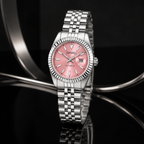 Seiko Ladyjust Pink Dial by CrownLab — additional view of the dial and bracelet
