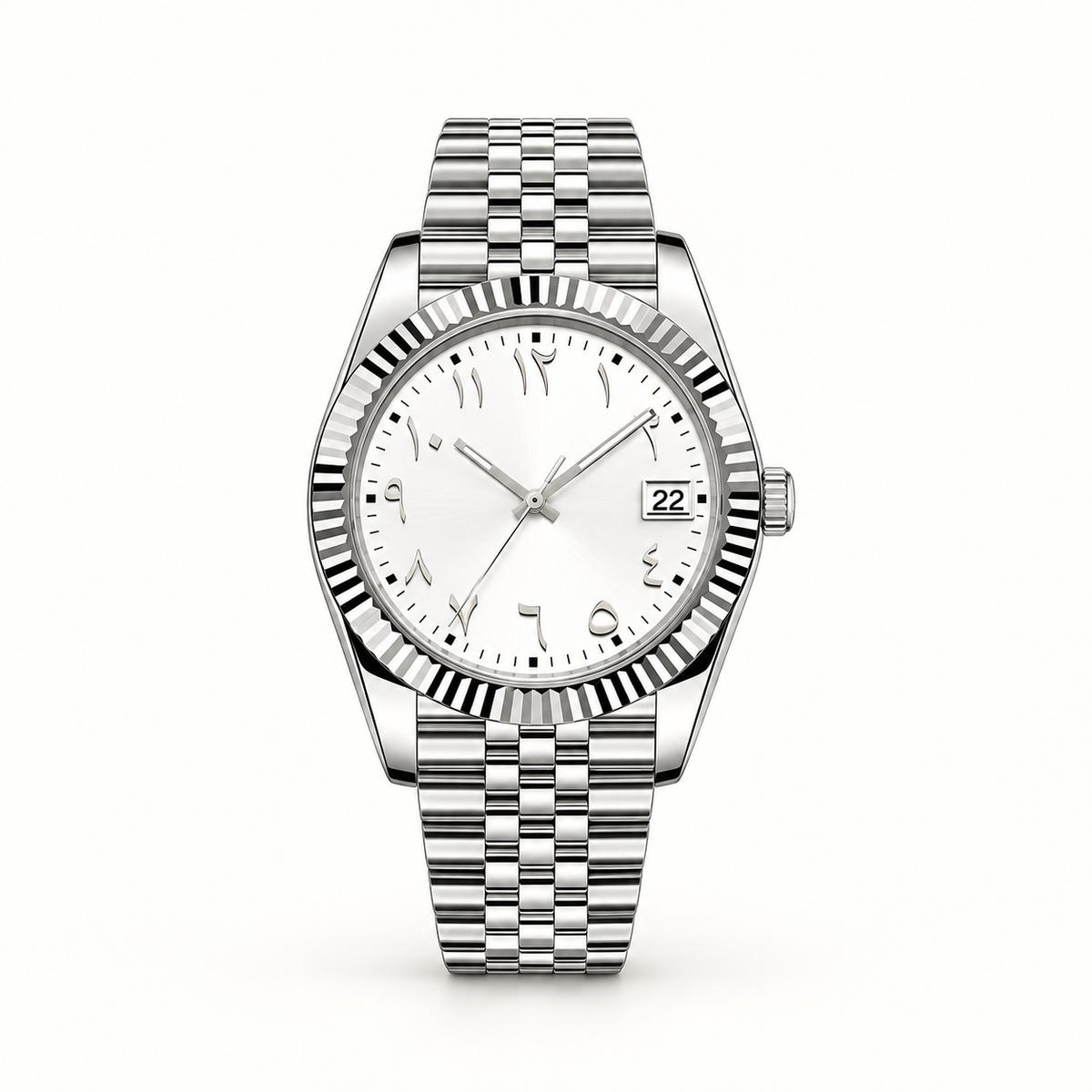 His Alpine White Arabic numeral watch with date