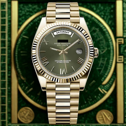 Seikojust Day Date - Imperial Gold & Mint Green