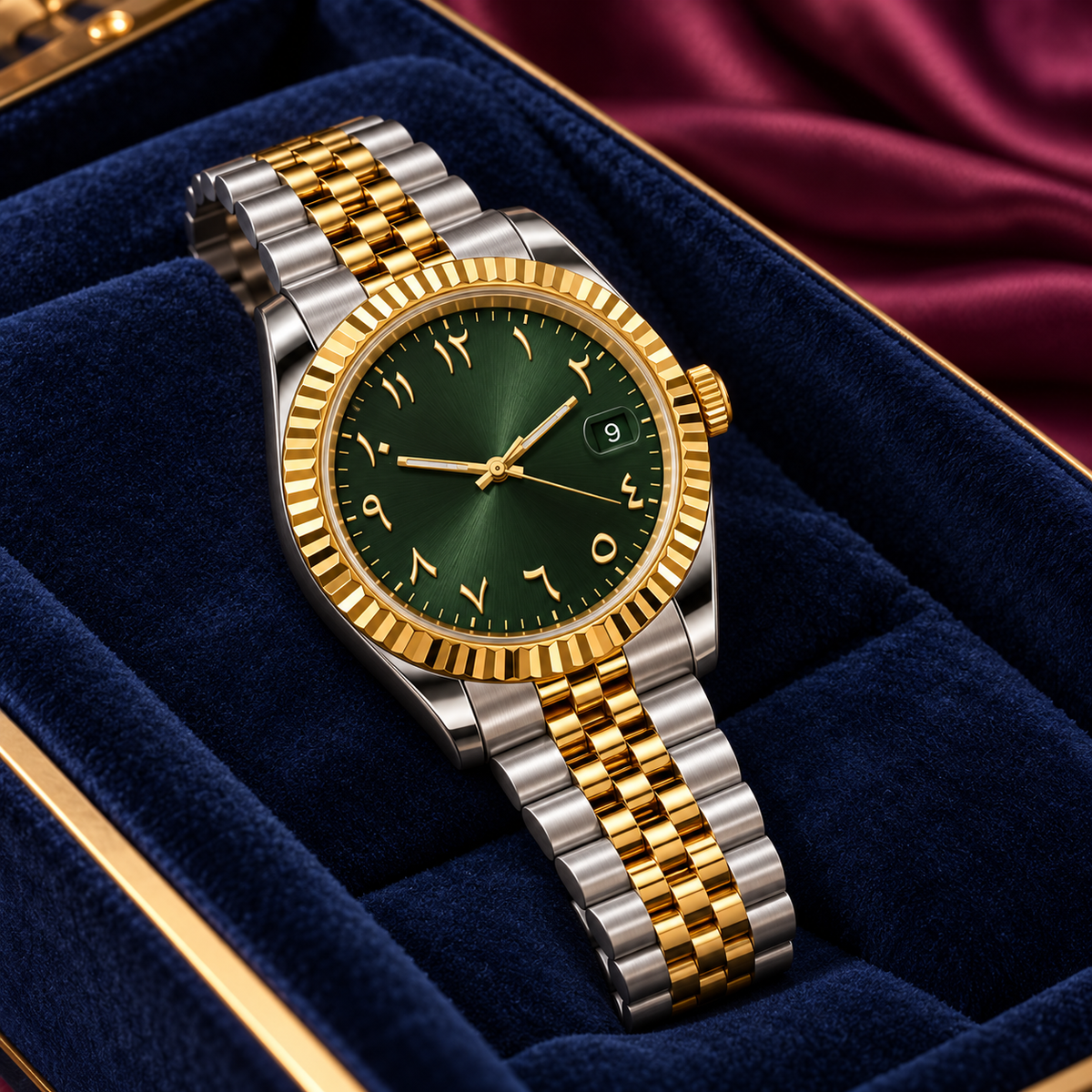 Arabic Heritage Imperial Green and Gold in navy tray