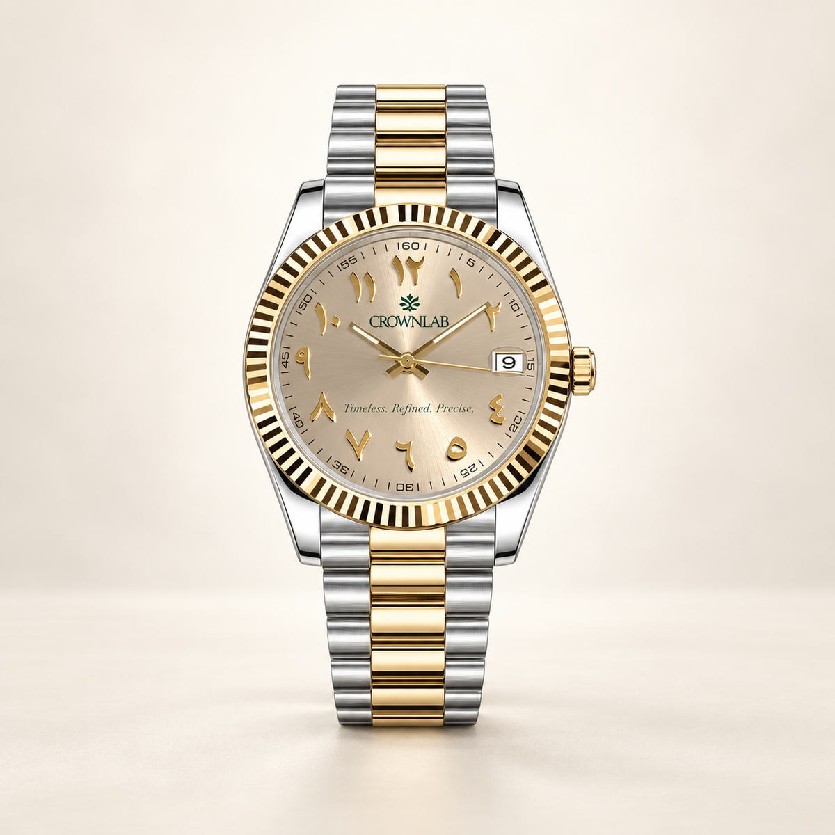His champagne gold two-tone watch