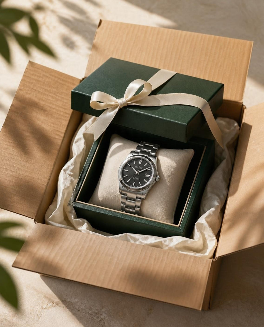 CrownLab watch in its gift box, ready to ship