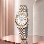 Seiko Ladyjust Rose Gold Pearl Diamond by CrownLab — additional view of the dial and bracelet