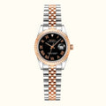 Seiko Ladyjust Two Tone Rose Gold Black Roman — women's automatic luxury watch by CrownLab