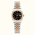 Seiko Ladyjust Two Tone Rose Gold Black Roman — women's automatic luxury watch by CrownLab