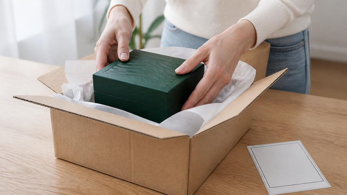Packing a watch box for a return