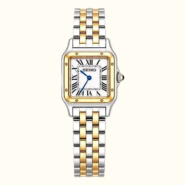 Seiko Ladies Santos Two Tone Gold White - Main