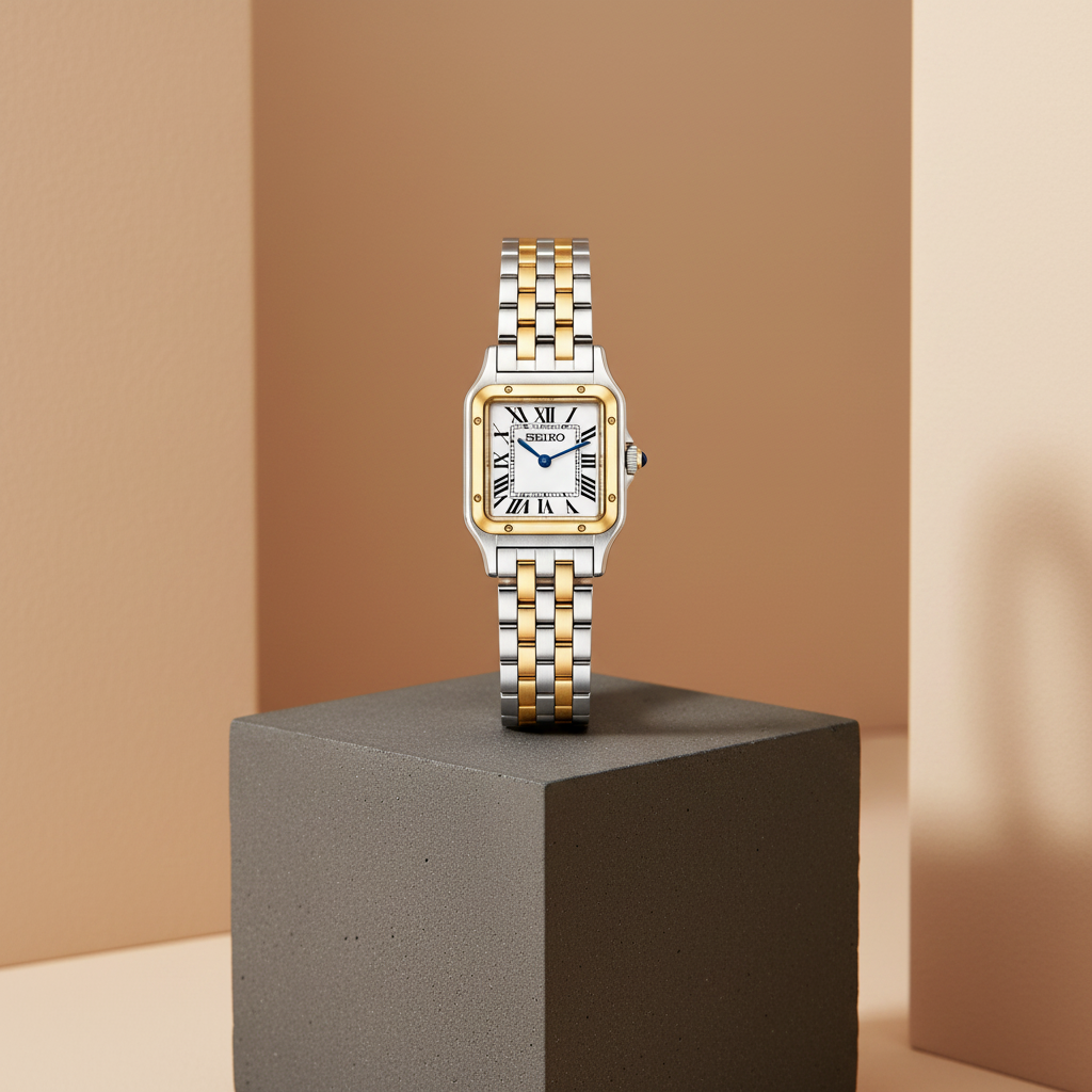 Lady Santé Square – Two-Tone Gold & White