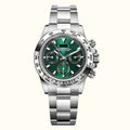 Speedline Chronograph – Silver & Forest Green - CrownLab