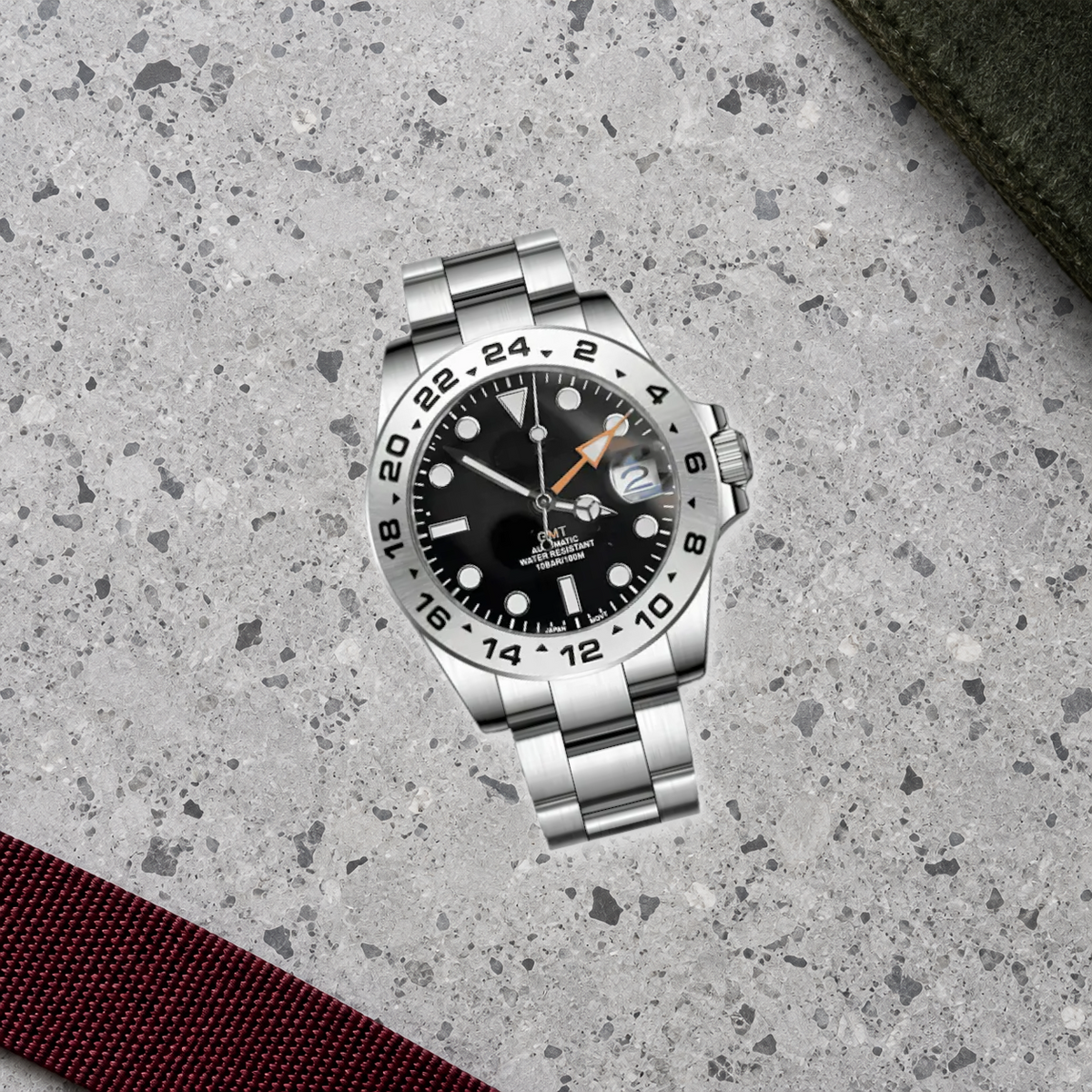 Expedition Classic Terra Black on cool gray terrazzo